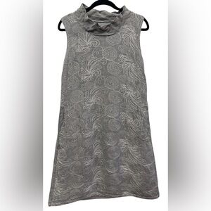 Lina Tomei Italian Linen Embroidered Dress Gray Sleeveless Lagenlook Tunic